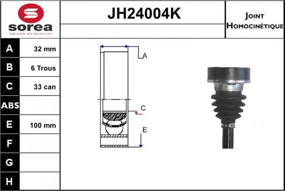 SNRA JH24004K - Kit giunti, Semiasse autozon.pro