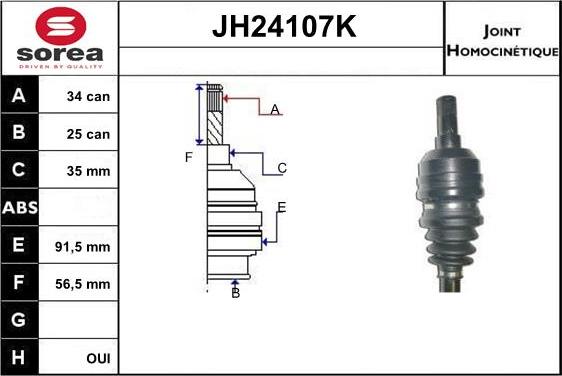 SNRA JH24107K - Kit giunti, Semiasse autozon.pro