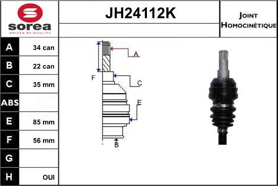 SNRA JH24112K - Kit giunti, Semiasse autozon.pro