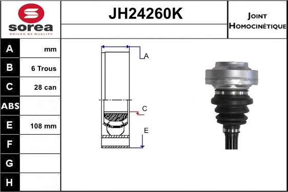 SNRA JH24260K - Kit giunti, Semiasse autozon.pro