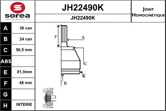 SNRA JH22490K - Kit giunti, Semiasse autozon.pro