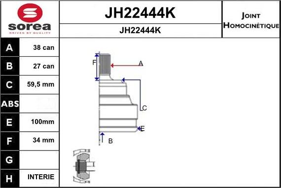 SNRA JH22444K - Kit giunti, Semiasse autozon.pro