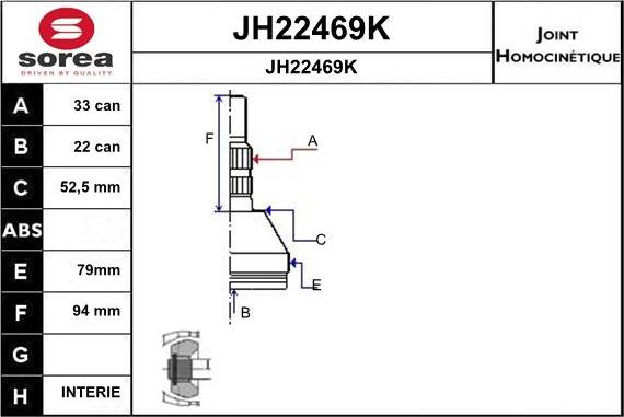 SNRA JH22469K - Kit giunti, Semiasse autozon.pro