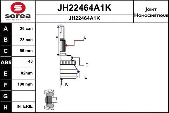 SNRA JH22464A1K - Kit giunti, Semiasse autozon.pro