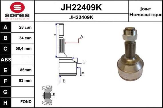 SNRA JH22409K - Kit giunti, Semiasse autozon.pro