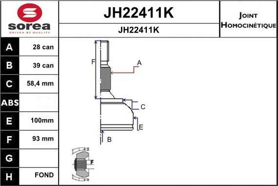 SNRA JH22411K - Kit giunti, Semiasse autozon.pro