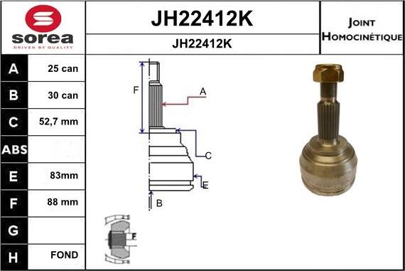 SNRA JH22412K - Kit giunti, Semiasse autozon.pro