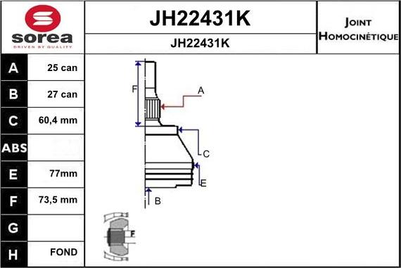 SNRA JH22431K - Kit giunti, Semiasse autozon.pro