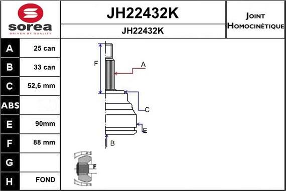 SNRA JH22432K - Kit giunti, Semiasse autozon.pro