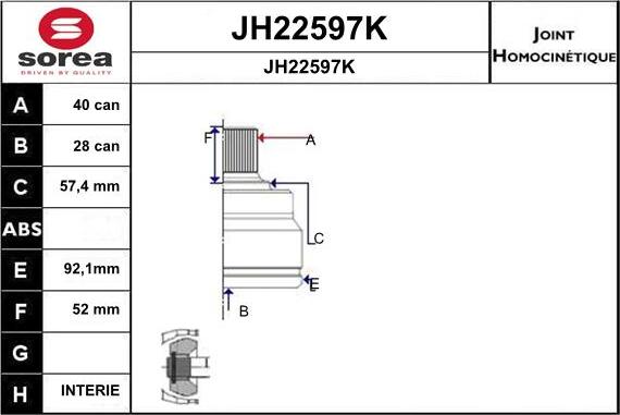 SNRA JH22597K - Kit giunti, Semiasse autozon.pro