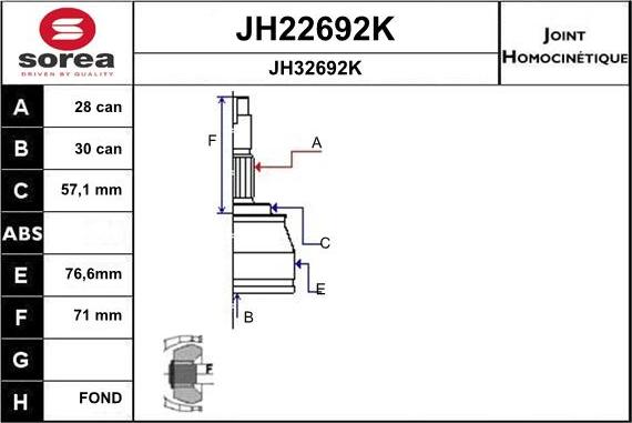 SNRA JH22692K - Kit giunti, Semiasse autozon.pro