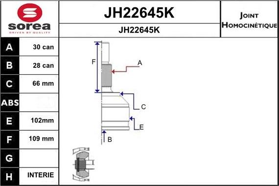 SNRA JH22645K - Kit giunti, Semiasse autozon.pro