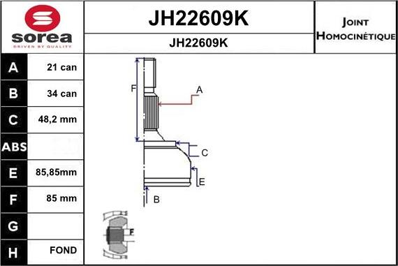 SNRA JH22609K - Kit giunti, Semiasse autozon.pro