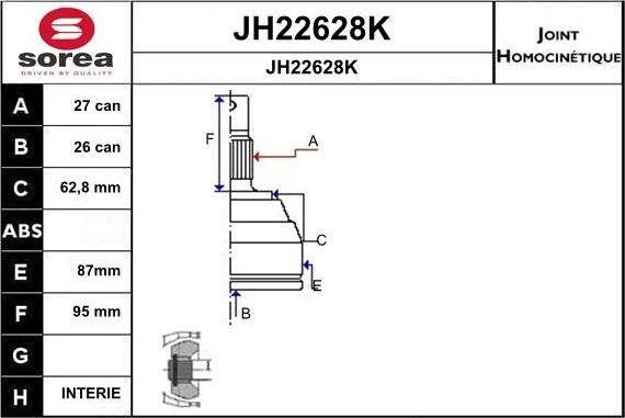 SNRA JH22628K - Kit giunti, Semiasse autozon.pro