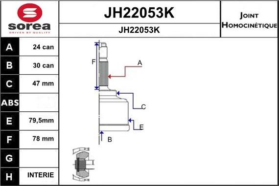 SNRA JH22053K - Kit giunti, Semiasse autozon.pro