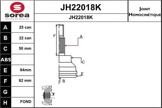 SNRA JH22018K - Kit giunti, Semiasse autozon.pro