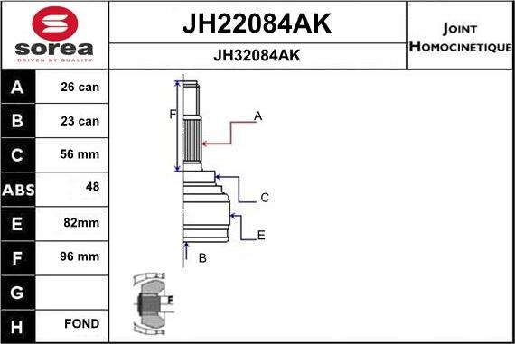 SNRA JH22084AK - Kit giunti, Semiasse autozon.pro