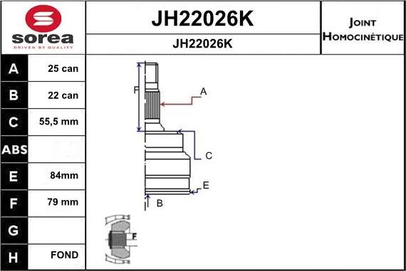 SNRA JH22026K - Kit giunti, Semiasse autozon.pro