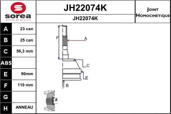 SNRA JH22074K - Kit giunti, Semiasse autozon.pro