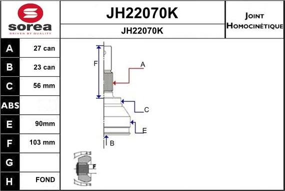 SNRA JH22070K - Kit giunti, Semiasse autozon.pro