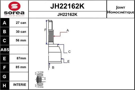 SNRA JH22162K - Kit giunti, Semiasse autozon.pro