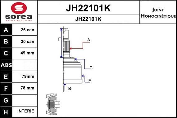 SNRA JH22101K - Kit giunti, Semiasse autozon.pro