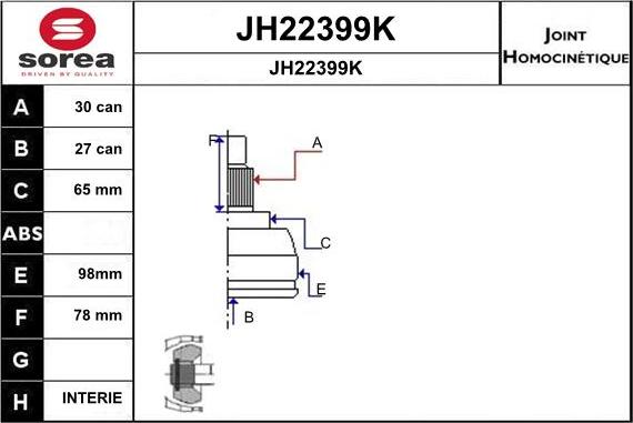 SNRA JH22399K - Kit giunti, Semiasse autozon.pro