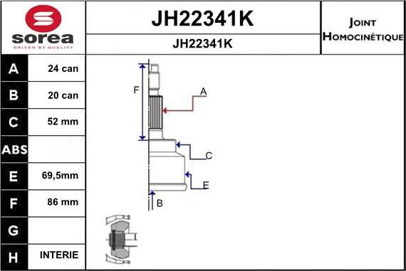 SNRA JH22341K - Kit giunti, Semiasse autozon.pro