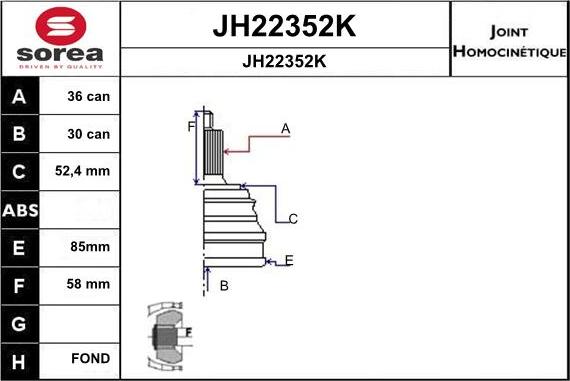 SNRA JH22352K - Kit giunti, Semiasse autozon.pro