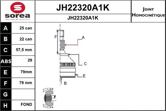 SNRA JH22320A1K - Kit giunti, Semiasse autozon.pro