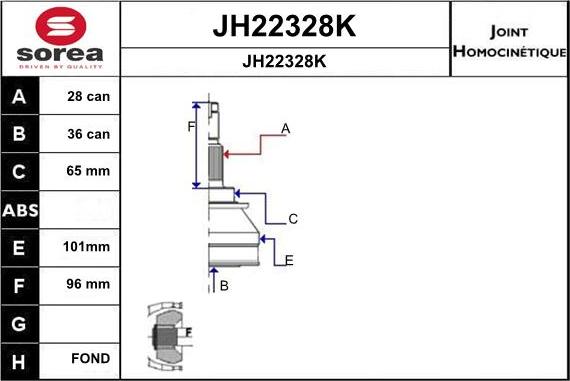 SNRA JH22328K - Kit giunti, Semiasse autozon.pro