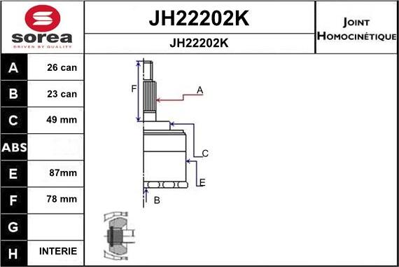 SNRA JH22202K - Kit giunti, Semiasse autozon.pro