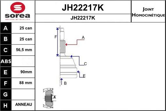 SNRA JH22217K - Kit giunti, Semiasse autozon.pro