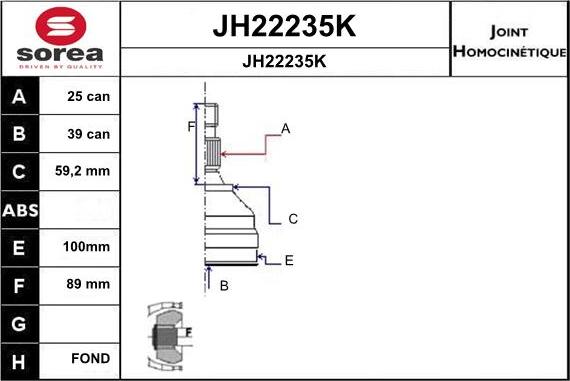 SNRA JH22235K - Kit giunti, Semiasse autozon.pro