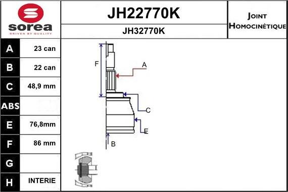 SNRA JH22770K - Kit giunti, Semiasse autozon.pro