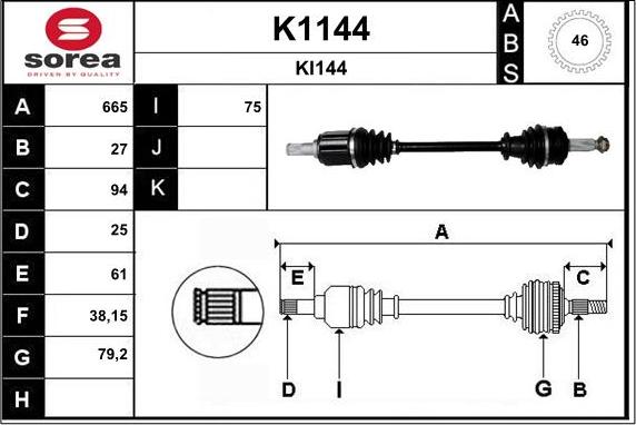 SNRA K1144 - Albero motore / Semiasse autozon.pro