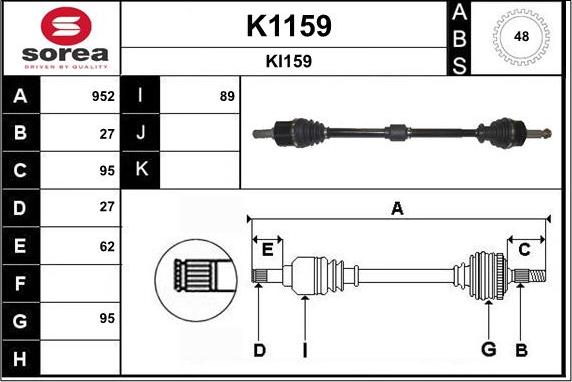 SNRA K1159 - Albero motore / Semiasse autozon.pro