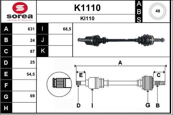 SNRA K1110 - Albero motore / Semiasse autozon.pro