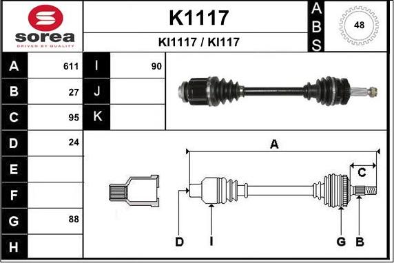 SNRA K1117 - Albero motore / Semiasse autozon.pro