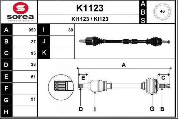 SNRA K1123 - Albero motore / Semiasse autozon.pro