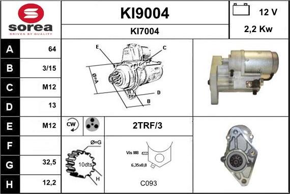 SNRA KI9004 - Motorino d'avviamento autozon.pro