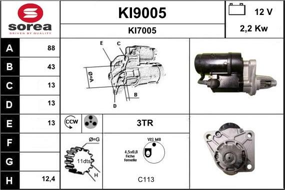 SNRA KI9005 - Motorino d'avviamento autozon.pro