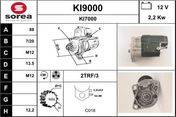 SNRA KI9000 - Motorino d'avviamento autozon.pro