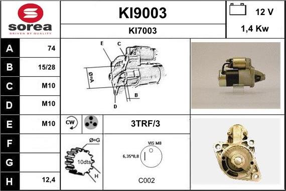 SNRA KI9003 - Motorino d'avviamento autozon.pro