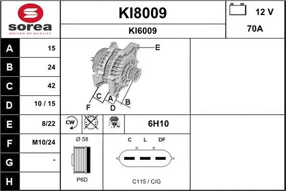 SNRA KI8009 - Alternatore autozon.pro