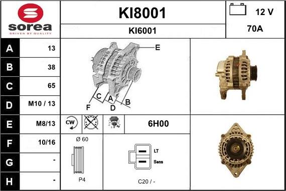 SNRA KI8001 - Alternatore autozon.pro