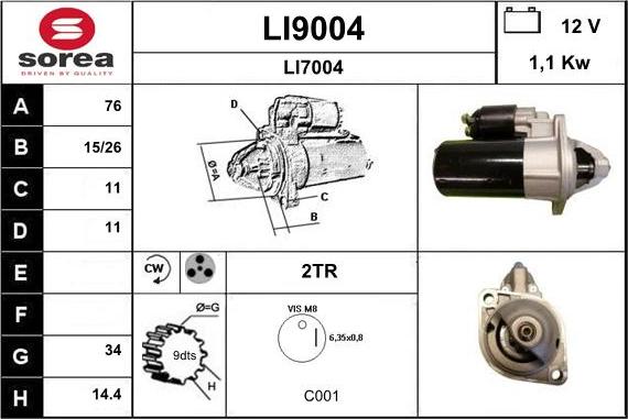 SNRA LI9004 - Motorino d'avviamento autozon.pro