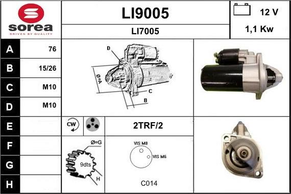 SNRA LI9005 - Motorino d'avviamento autozon.pro