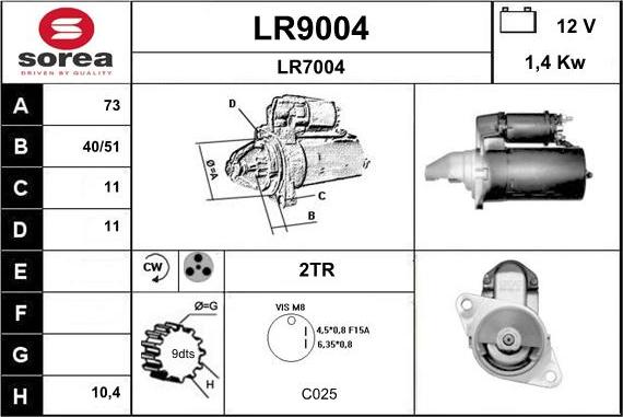 SNRA LR9004 - Motorino d'avviamento autozon.pro