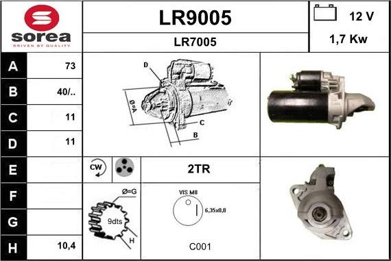 SNRA LR9005 - Motorino d'avviamento autozon.pro